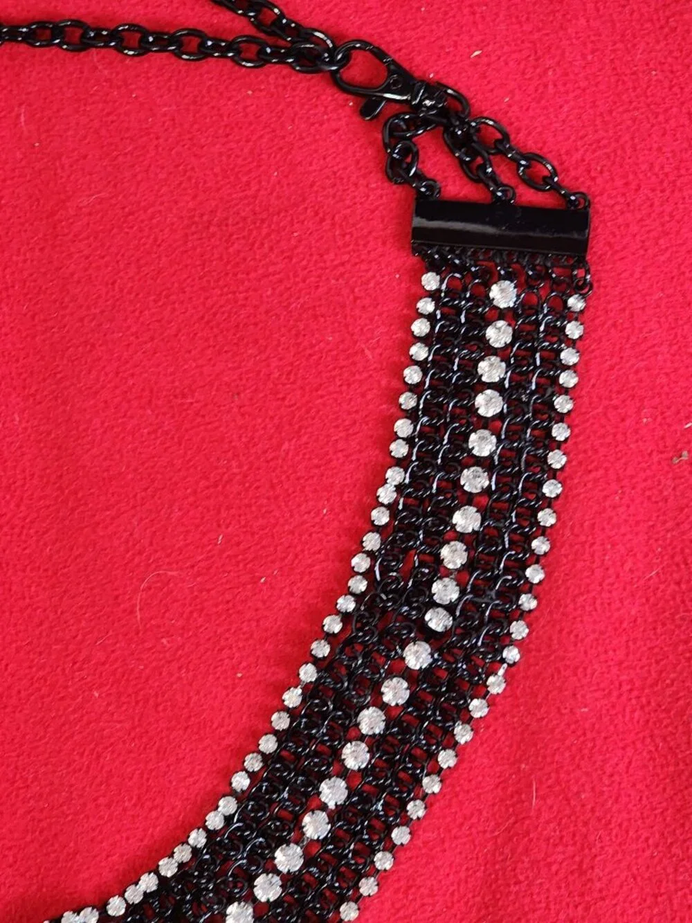 Chico's Vintage Black Metal and Rhinestone Adjustable 50.5